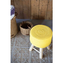 Kids Depot KidsDepot Tabouret Iggy 29 cm Coton et bois Jaune