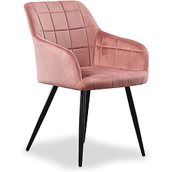 Avis Life Interiors Set of 8 Camden Velvet Upholstered Square Seam Chairs Pink