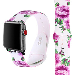 Wewoo Bracelet en silicone pour Apple Watch séries 5 et 4 40 mm motif fleur pourpre 