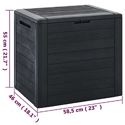 vidaXL Boîte de stockage jardin Anthracite 58,5x46x55 cm Polypropylène pas cher