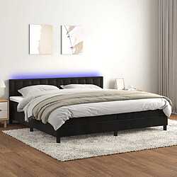 Sommier à lattes et LED,Cadre à lattes de lit avec matelas pour Adulte Noir 200x200 cm -MN79232