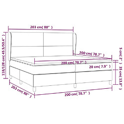 vidaXL Sommier à lattes de lit avec matelas Rose 200x200 cm Velours pas cher