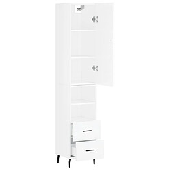 Acheter Maison Chic Buffet,Meuble de Rangement,commode pour salon,Cuisine Blanc brillant 34,5x34x180 cm Bois d'ingénierie -MN62078