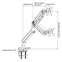 Support de moniteur / bras pour moniteur VM-MG1S 1 bras 15-42 pouces Heavy Duty jusqu'à 20 kg noir hjh OFFICE