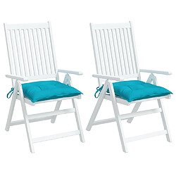 Avis vidaXL Coussins de chaise lot de 2 turquoise 40x40x7 cm tissu