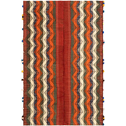 Vidal Tapis de laine 191x121 rouge Jajim