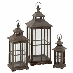 Paris Prix Lot de 3 Lanternes Déco Fenêtre 80cm Marron