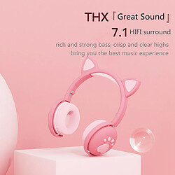 Universal Casque Bluetooth lumineux mignon LED chat oreille griffe fille cadeau casque enfant sans fil hifi basse stéréo 3,5 mm prise micro |