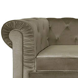 Meubler Design Chesterfield Canapé 2 Places - Velours Taupe - 2 Places Chesterfield