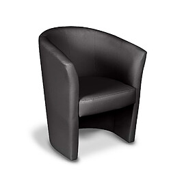 Alter Fauteuil avec revêtement en éco-cuir, couleur noire, 65 x 78 x 60 cm