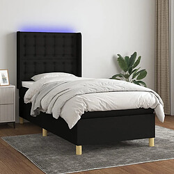 Sommier à lattes,Cadre à lattes de lit pour Adulte matelas et LED Noir 80x200cm Tissu -MN68341