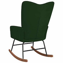 Acheter Maison Chic Chaise à bascule | Fauteuil Relax, design moderne Vert foncé Velours -GKD46755