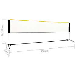 vidaXL Filet de badminton réglable 500x103x94-158 cm Métal pas cher