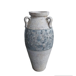 Vase de sol Romimex Blanc Gris Terre cuite 28 x 60 x 28 cm Avec des poignées