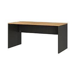 Mes Bureau droit 158 cm gris foncé et chêne - KOXIE