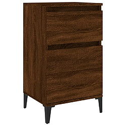 Maison Chic Table de chevet Table de Nuit Meuble de Rangement chêne marron 40x35x70 cm