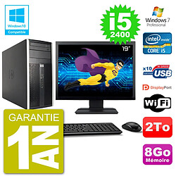 PC HP 6300 MT Ecran 19" Core i5-2400 RAM 8Go Disque 2To Graveur DVD Wifi W7 - Occasion