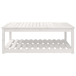 Acheter vidaXL Table de jardin blanc 121x82,5x45 cm bois massif de pin