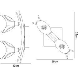 Luminaire Center Applique murale Eclipse avec interrupteur 2 Ampoules G9, chrome poli