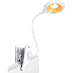 Universal Lampe à clips dans lit de lecture léger 26 LED protection des yeux ambre clips dans la lampe de livre rechargeable 3(blanche)