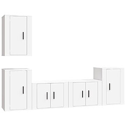 Maison Chic Ensemble de meubles TV 5 pcs pour salon - Blanc Bois d'ingénierie -MN94747