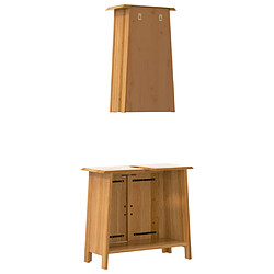 Maison Chic Armoire de Bain | Ensemble de 2 meubles salle de bain bois de pin massif -GKD74923 pas cher