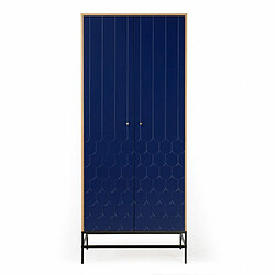 Paris Prix Armoire 2 Portes Design Lia 190cm Bleu