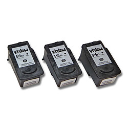 Lot de 3 cartouches d'encre vhbw pour Canon Pixma ip2700, ip2702, MP240, MP250, MP260, MP270, MP280, MP480 Remplace: Canon PG-510, PG-510XL.