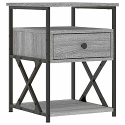 Maison Chic Table de chevet,Table de nuit,Table d'appoint pour salon sonoma gris 40x42x55 cm bois d'ingénierie -MN33221