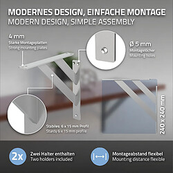 Avis ML-Design 8x Équerres étagère mural support d'angle en aluminium argent robuste 240x240 mm