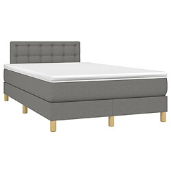 Avis Maison Chic Lit adulte- Lit + matelas + LED,Sommier à lattes de lit matelas LED gris foncé 120x190 cm tissu -GKD82629