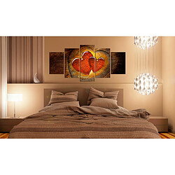 Decoshop26 Tableau toile de décoration murale impression premium en 5 parties sur châssis en bois motif Battement de ton coeur 100x50 cm 11_0012811