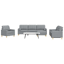 vidaXL Ensemble de canapés 4 pcs repose-pied et coussins décoratifs