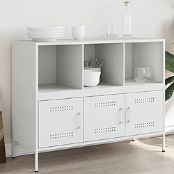 vidaXL Buffet blanc 100,5x39x79 cm acier 