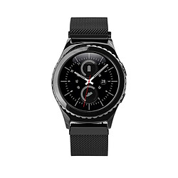 Wewoo Bracelet noir pour Samsung Gear S2 Classique Montre Boucle Fermoir Magnétique Acier Inoxydable pas cher