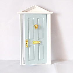 Acheter 1:12 Dolls House Miniature Steepletop Door En Bois Avec Quincaillerie Bleu