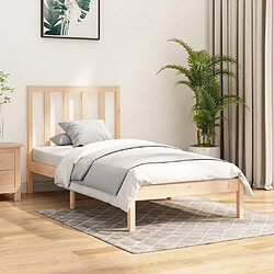 Maison Chic Lit Moderne Chambre - Cadre/structure de lit pour adulte bois de pin massif 90x190 cm simple -MN81531