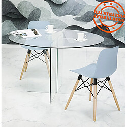 Alterego Table de salle à manger ronde en verre 'BOBBY TABLE ROUND' design - Ø 120 cm