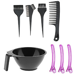 Kit Outils Complets pour Coloration des Cheveux 1 Bol de Teinture + 3 Brosse à Colorier + 1 Peigne à Coiffure + 3 Pinces à Cheveux