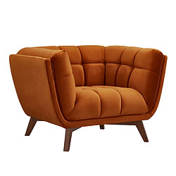 Avis Rendez Vous Deco Fauteuil Mona en velours orange curcuma