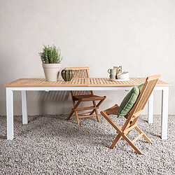 Venture Home Table de jardin extensible Panama blanc.