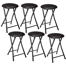 Five Simply Smart Lot de 6 Tabourets pliants en PVC - Noir Five Simply Smart - Lot de 6 Tabourets pliants en PVC - Noir - Design