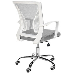 Decoshop26 Chaise de bureau hauteur réglable avec revêtement en maille respirante microfibre gris pieds métal chromé 10_0002690