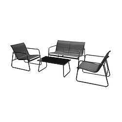 SALON DE JARDIN CALA ROSSA 4 PLACES - 1 SOFA 112X77XH74CM - 2 FAUTEUIL 59X77XH74CM - 1 TABLE BASSE 85X45X39CM+Sunnydays