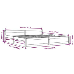 vidaXL Cadre de lit sans matelas avec tiroirs blanc 200x200 cm pas cher