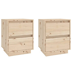 Maison Chic Lot de 2 Tables de chevet - Tables de Nuit 40x35x50 cm Bois de pin solide