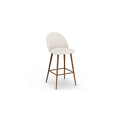 Avis ICONIK INTERIOR Tabouret En Bouclette Fausse Fourrure Tapissée - Boucles Blanches - Design scandinave - Evelyne Blanc