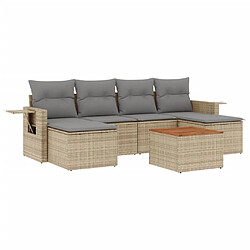 vidaXL Salon de jardin avec coussins 7 pcs beige résine tressée