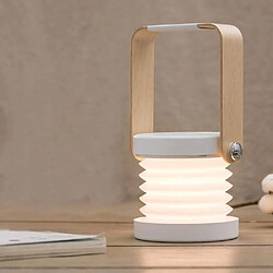 Avis Universal Lampe de bureau, lumineuse rétractable et pliante, lampe de lecture à LED, poignée en bois, lampe à lanterne, luminosité dimmible de niveau 3, recharge USB, soins oculaires, (blanc)