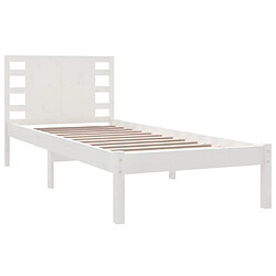 Acheter Maison Chic Lit Moderne Chambre - Cadre/structure de lit pour adulte Blanc Bois de pin massif 100x200 cm -MN76379